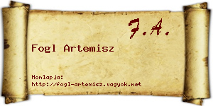 Fogl Artemisz névjegykártya